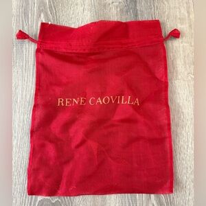 EMPTY Rene Caovilla Red Mesh Shoe Dust Bag & Heel Replacement